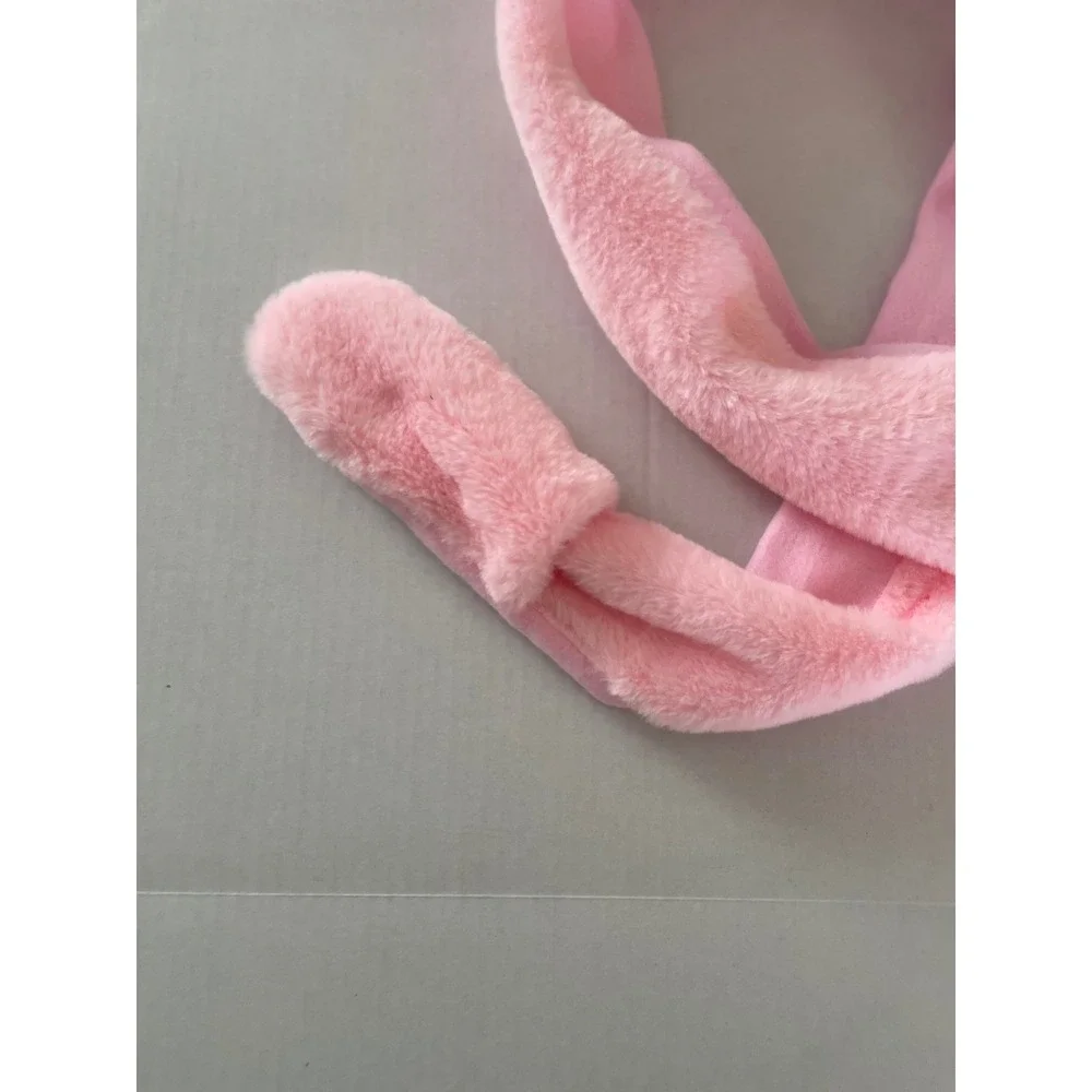 Axolotl Girl  Plush Hoodie Scarf Hat Pink One Size